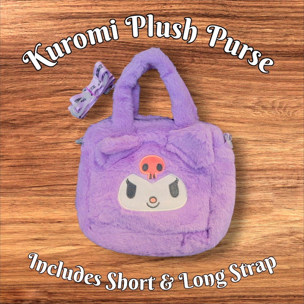 Disney Purple Kuromi Plush Crossbody Bag